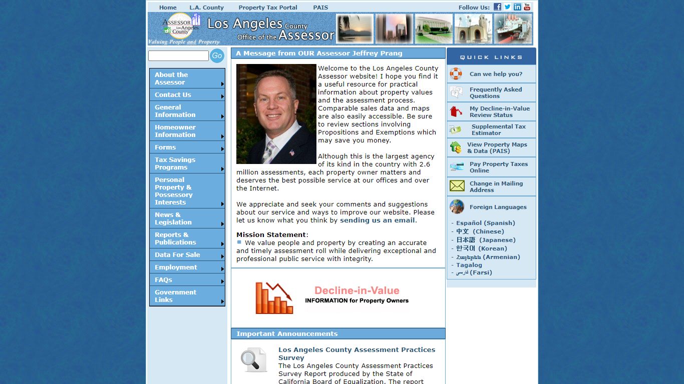 Los Angeles County Assessor's Office - Home Page